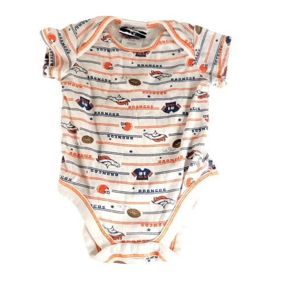 Baby 0-3M Bodysuit Lot of 4 NFL Denver Broncos & Patterned Football Blue Orange - Picture 5 of 16